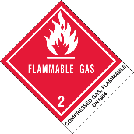 4 x 4 <span class='fraction'>3/4</span>" - "Compressed Gas, Flammable, N.O.S." Labels