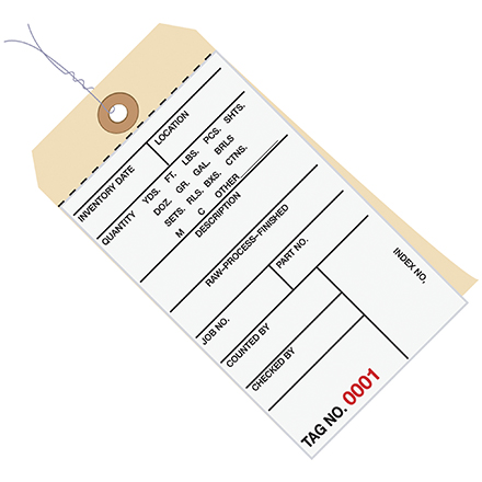 6 <span class='fraction'>1/4</span> x 3 <span class='fraction'>1/8</span>" - (8500-8999) Inventory Tags 2 Part Carbonless # 8 - Pre-Wired